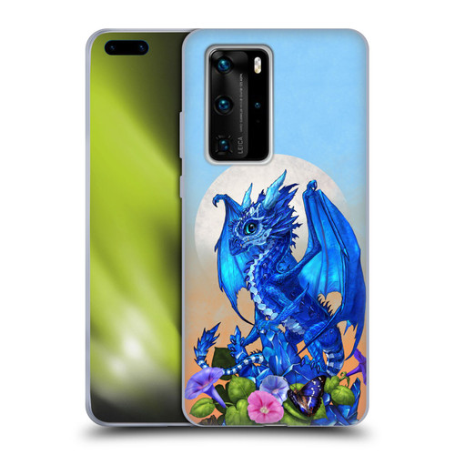 Stanley Morrison Art Blue Sapphire Dragon & Flowers Soft Gel Case for Huawei P40 Pro / P40 Pro Plus 5G