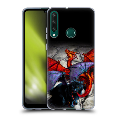 Stanley Morrison Art Bat Winged Black Cat & Dragon Soft Gel Case for Huawei Y6p