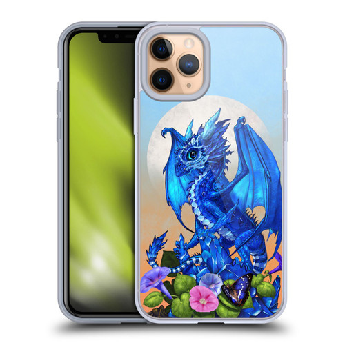 Stanley Morrison Art Blue Sapphire Dragon & Flowers Soft Gel Case for Apple iPhone 11 Pro