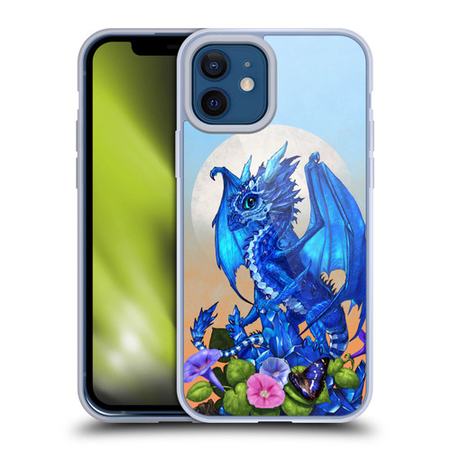 Stanley Morrison Art Blue Sapphire Dragon & Flowers Soft Gel Case for Apple iPhone 12 / iPhone 12 Pro