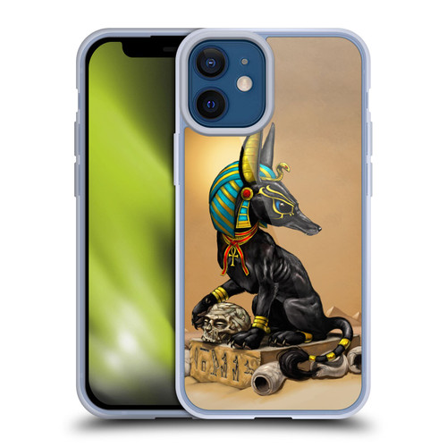 Stanley Morrison Art Egyptian Black Jackal Anubis Soft Gel Case for Apple iPhone 12 Mini