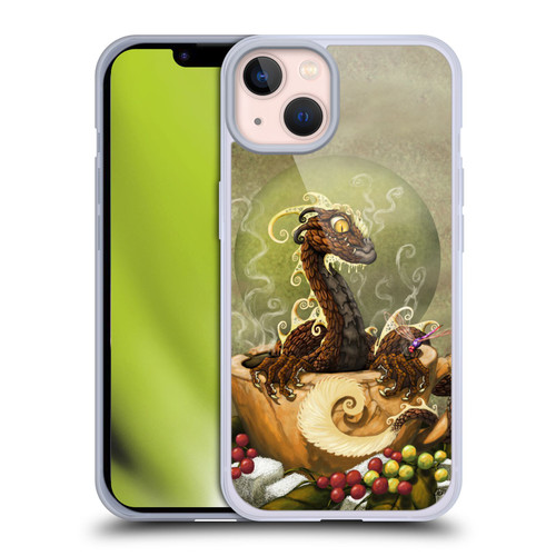 Stanley Morrison Art Brown Coffee Dragon Dragonfly Soft Gel Case for Apple iPhone 13
