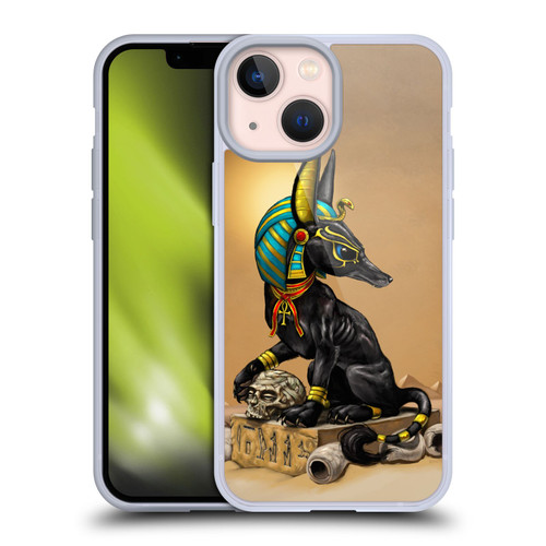 Stanley Morrison Art Egyptian Black Jackal Anubis Soft Gel Case for Apple iPhone 13 Mini