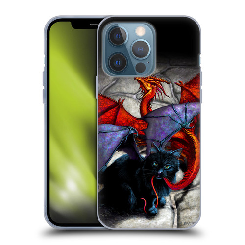 Stanley Morrison Art Bat Winged Black Cat & Dragon Soft Gel Case for Apple iPhone 13 Pro