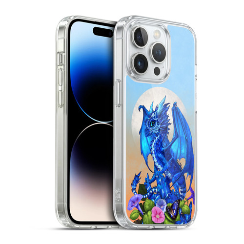 Stanley Morrison Art Blue Sapphire Dragon & Flowers Soft Gel Case for Apple iPhone 13 Pro & MagSafe