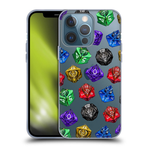 Stanley Morrison Art Six Dragons Gaming Dice Set Soft Gel Case for Apple iPhone 13 Pro