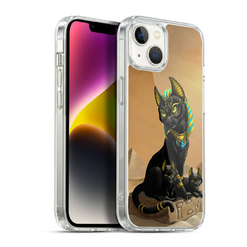 Stanley Morrison Art Egyptian Bastet Cat & Kittens Soft Gel Case for Apple iPhone 14 Plus & MagSafe