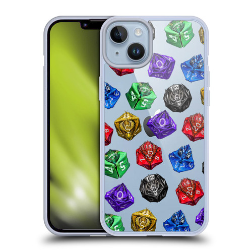 Stanley Morrison Art Six Dragons Gaming Dice Set Soft Gel Case for Apple iPhone 14 Plus & MagSafe