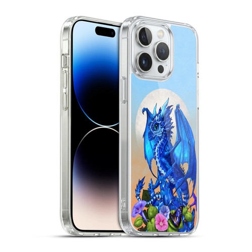 Stanley Morrison Art Blue Sapphire Dragon & Flowers Soft Gel Case for Apple iPhone 14 Pro Max & MagSafe