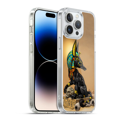 Stanley Morrison Art Egyptian Black Jackal Anubis Soft Gel Case for Apple iPhone 14 Pro Max & MagSafe