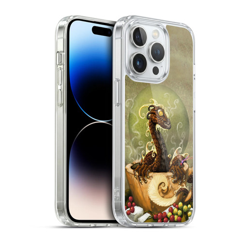 Stanley Morrison Art Brown Coffee Dragon Dragonfly Soft Gel Case for Apple iPhone 14 Pro & MagSafe