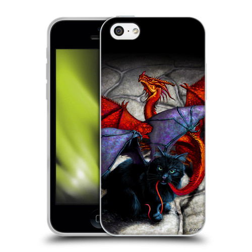 Stanley Morrison Art Bat Winged Black Cat & Dragon Soft Gel Case for Apple iPhone 5c