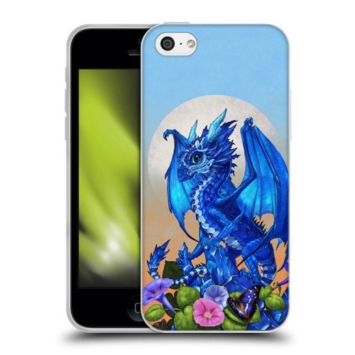 Stanley Morrison Art Blue Sapphire Dragon & Flowers Soft Gel Case for Apple iPhone 5c