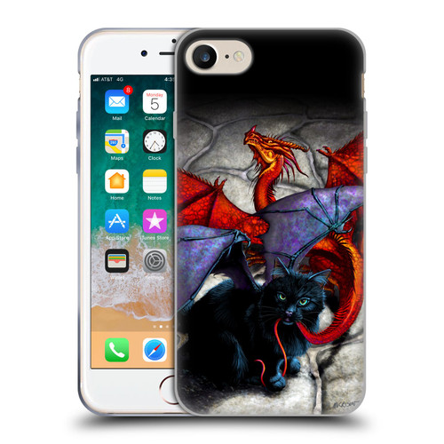 Stanley Morrison Art Bat Winged Black Cat & Dragon Soft Gel Case for Apple iPhone 7 / 8 / SE 2020 & 2022