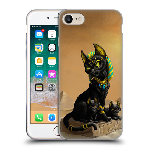 Stanley Morrison Art Egyptian Bastet Cat & Kittens Soft Gel Case for Apple iPhone 7 / 8 / SE 2020 & 2022