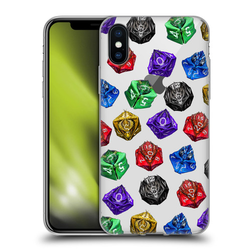 Stanley Morrison Art Six Dragons Gaming Dice Set Soft Gel Case for Apple iPhone X / iPhone XS