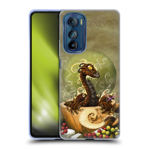 Stanley Morrison Art Brown Coffee Dragon Dragonfly Soft Gel Case for Motorola Edge 30