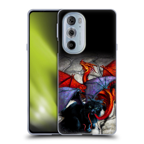 Stanley Morrison Art Bat Winged Black Cat & Dragon Soft Gel Case for Motorola Edge X30