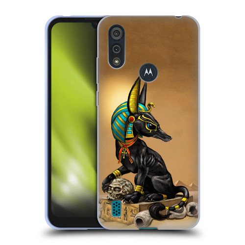 Stanley Morrison Art Egyptian Black Jackal Anubis Soft Gel Case for Motorola Moto E6s (2020)