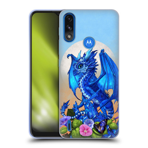 Stanley Morrison Art Blue Sapphire Dragon & Flowers Soft Gel Case for Motorola Moto E7 Power / Moto E7i Power