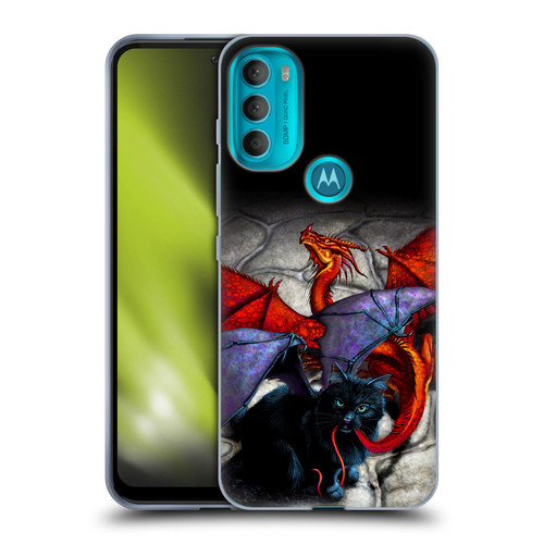 Stanley Morrison Art Bat Winged Black Cat & Dragon Soft Gel Case for Motorola Moto G71 5G