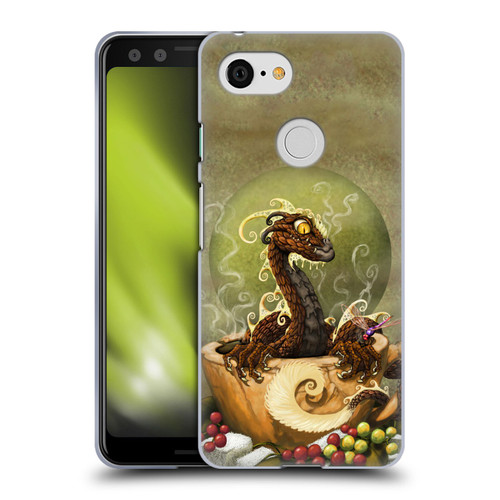 Stanley Morrison Art Brown Coffee Dragon Dragonfly Soft Gel Case for Google Pixel 3