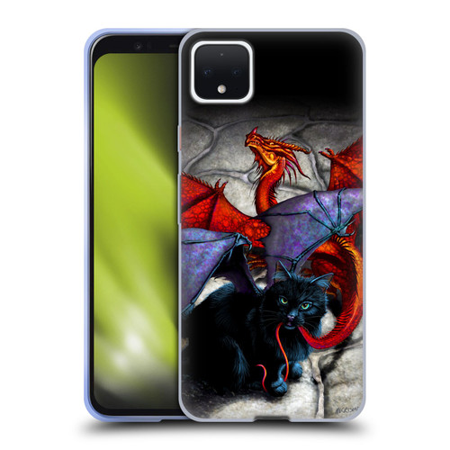 Stanley Morrison Art Bat Winged Black Cat & Dragon Soft Gel Case for Google Pixel 4 XL