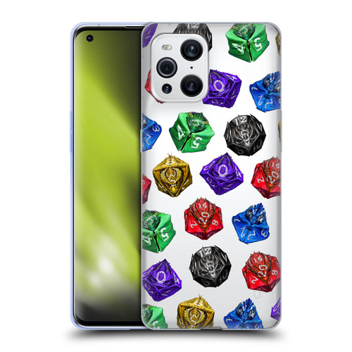 Stanley Morrison Art Six Dragons Gaming Dice Set Soft Gel Case for OPPO Find X3 / Pro