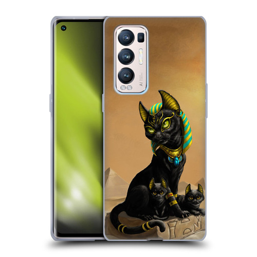Stanley Morrison Art Egyptian Bastet Cat & Kittens Soft Gel Case for OPPO Find X3 Neo / Reno5 Pro+ 5G