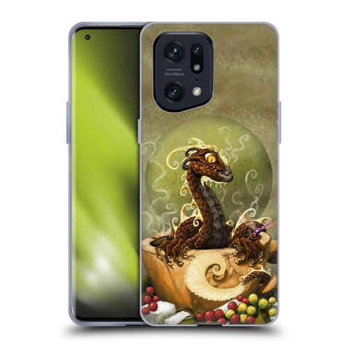 Stanley Morrison Art Brown Coffee Dragon Dragonfly Soft Gel Case for OPPO Find X5 Pro