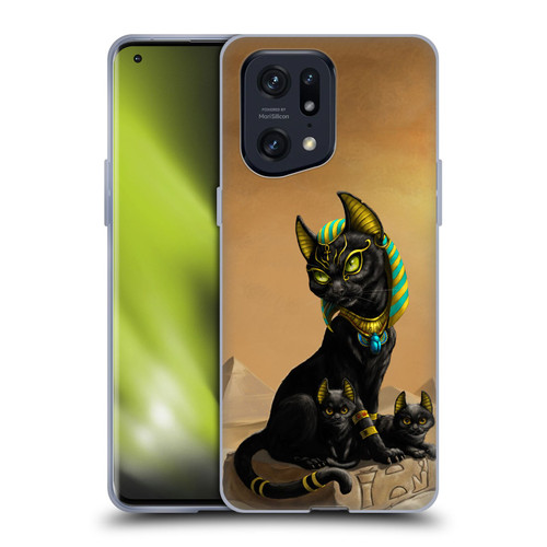 Stanley Morrison Art Egyptian Bastet Cat & Kittens Soft Gel Case for OPPO Find X5 Pro