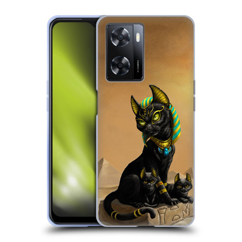 Stanley Morrison Art Egyptian Bastet Cat & Kittens Soft Gel Case for OPPO A57s