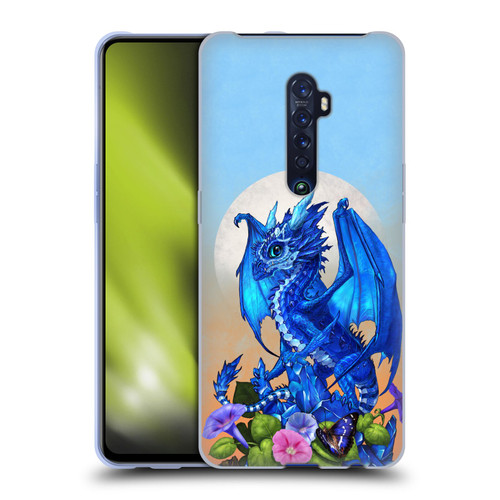 Stanley Morrison Art Blue Sapphire Dragon & Flowers Soft Gel Case for OPPO Reno 2