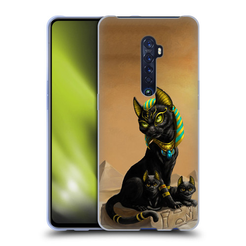 Stanley Morrison Art Egyptian Bastet Cat & Kittens Soft Gel Case for OPPO Reno 2