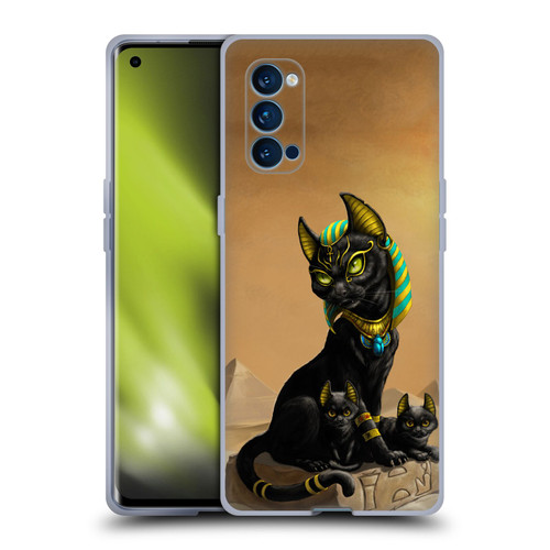 Stanley Morrison Art Egyptian Bastet Cat & Kittens Soft Gel Case for OPPO Reno 4 Pro 5G