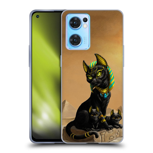 Stanley Morrison Art Egyptian Bastet Cat & Kittens Soft Gel Case for OPPO Reno7 5G / Find X5 Lite