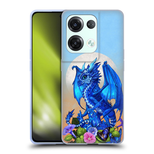 Stanley Morrison Art Blue Sapphire Dragon & Flowers Soft Gel Case for OPPO Reno8 Pro