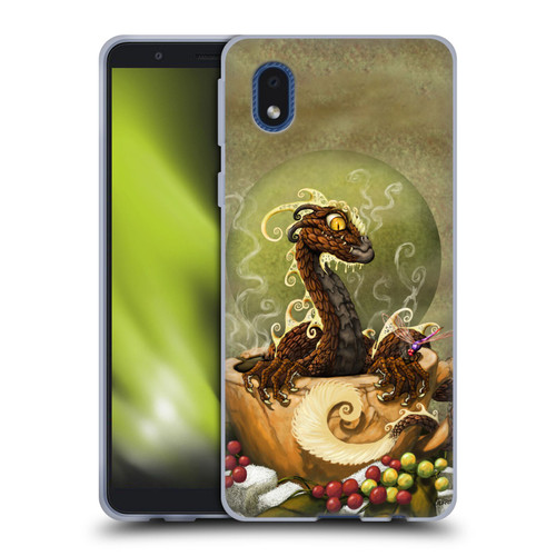 Stanley Morrison Art Brown Coffee Dragon Dragonfly Soft Gel Case for Samsung Galaxy A01 Core (2020)