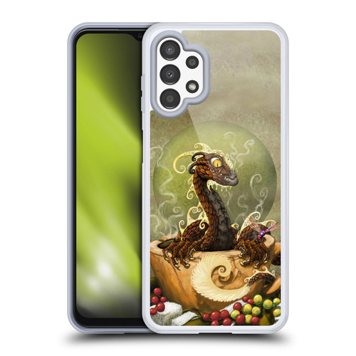 Stanley Morrison Art Brown Coffee Dragon Dragonfly Soft Gel Case for Samsung Galaxy A13 (2022)