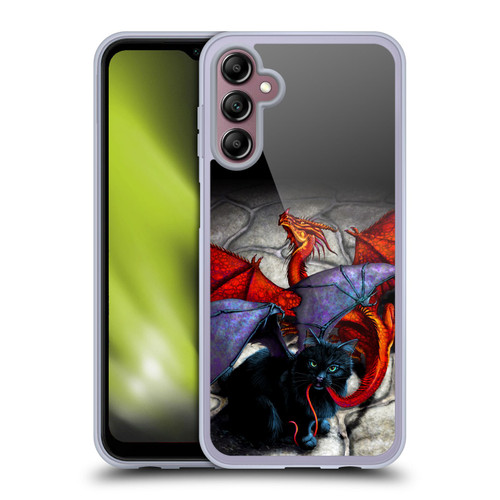 Stanley Morrison Art Bat Winged Black Cat & Dragon Soft Gel Case for Samsung Galaxy A14 5G