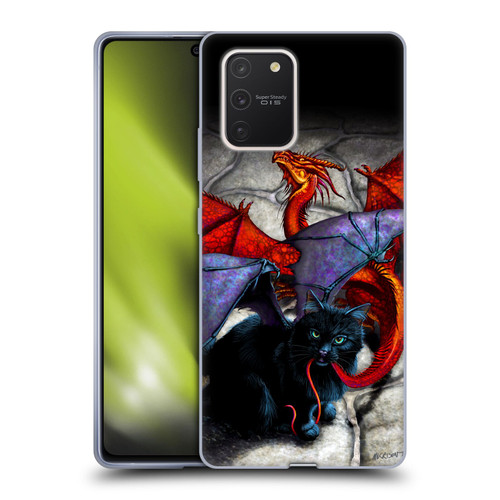 Stanley Morrison Art Bat Winged Black Cat & Dragon Soft Gel Case for Samsung Galaxy S10 Lite