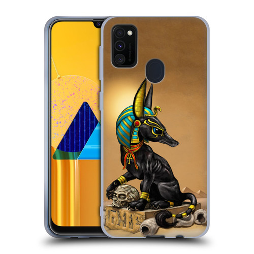 Stanley Morrison Art Egyptian Black Jackal Anubis Soft Gel Case for Samsung Galaxy M30s (2019)/M21 (2020)