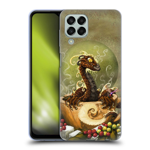 Stanley Morrison Art Brown Coffee Dragon Dragonfly Soft Gel Case for Samsung Galaxy M33 (2022)