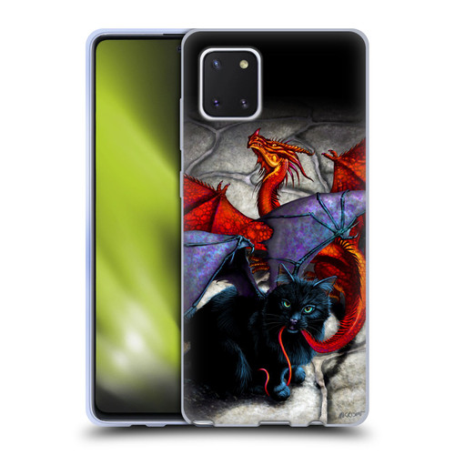 Stanley Morrison Art Bat Winged Black Cat & Dragon Soft Gel Case for Samsung Galaxy Note10 Lite