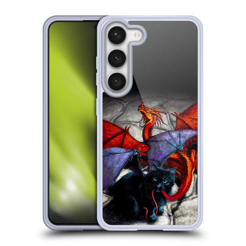 Stanley Morrison Art Bat Winged Black Cat & Dragon Soft Gel Case for Samsung Galaxy S23 5G