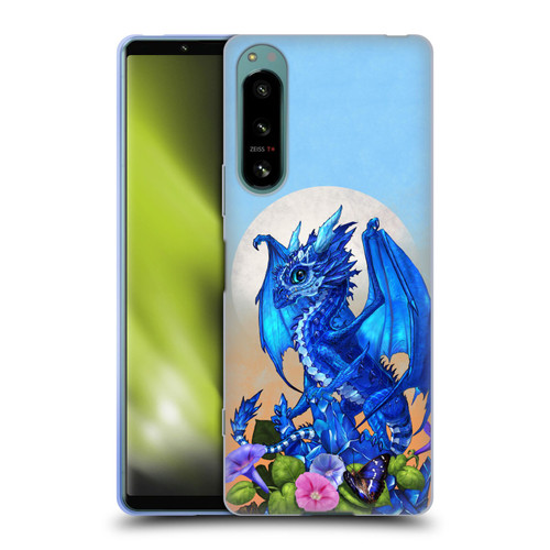 Stanley Morrison Art Blue Sapphire Dragon & Flowers Soft Gel Case for Sony Xperia 5 IV