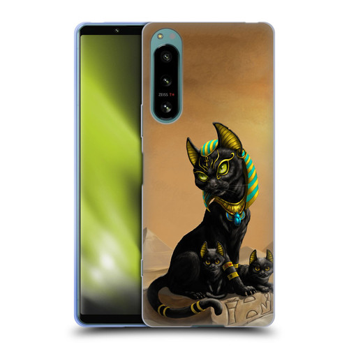 Stanley Morrison Art Egyptian Bastet Cat & Kittens Soft Gel Case for Sony Xperia 5 IV