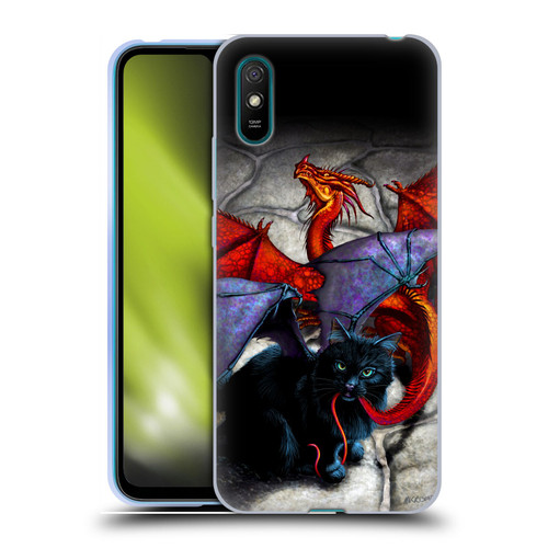 Stanley Morrison Art Bat Winged Black Cat & Dragon Soft Gel Case for Xiaomi Redmi 9A / Redmi 9AT