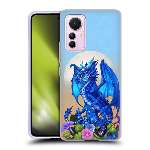 Stanley Morrison Art Blue Sapphire Dragon & Flowers Soft Gel Case for Xiaomi 12 Lite