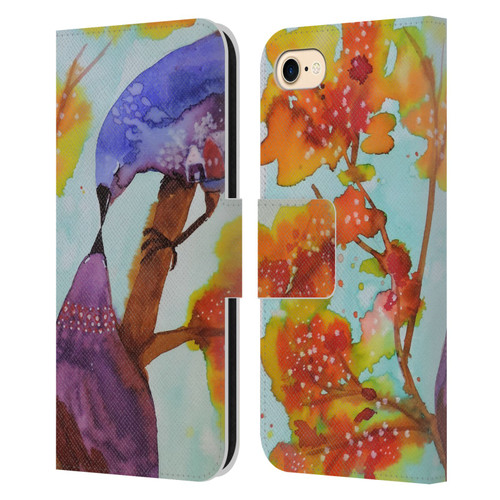 Sylvie Demers Birds 3 Kissing Leather Book Wallet Case Cover For Apple iPhone 7 / 8 / SE 2020 & 2022